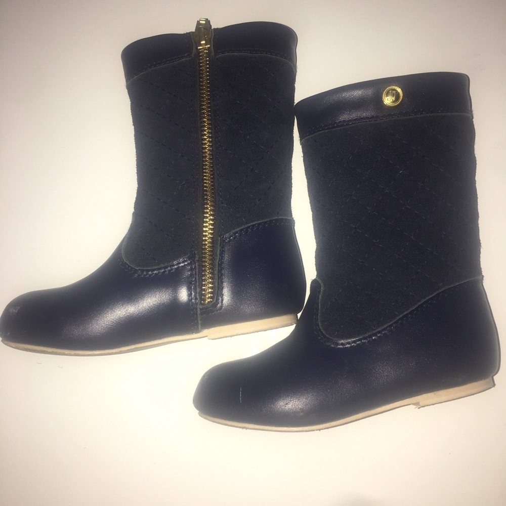 Janie and Jack Blue Quilted Roding Boots Sz 8